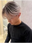 メンズバレイヤージュカラーハイライトカラーセンターパート韓国