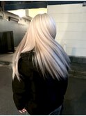 ホワイトカラーホワイトヘアブロンドカラーハイトーンカラー艶髪