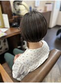白髪ぼかしハイライト×ショートボブ