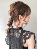 ☆秋ヘアアレンジ三つ編み大人ガーリーヘアセット#07af0914