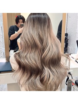 ブレンド 渋谷(BLend) ホワイトグレージュミニウルフデジタルパーマチェリーブラウン