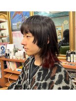 ピエスデシュブー(piece des cheveux) メンズカット ウルフにインナーカラー