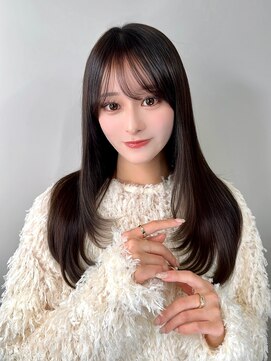 髪質改善　美髪ストレート　艶髪　前髪　韓国レイヤー　縮毛矯正