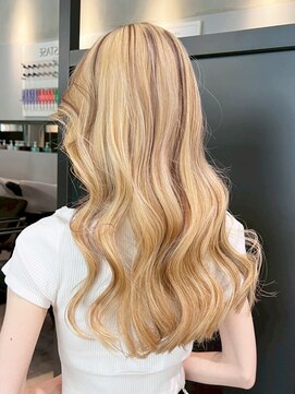 ブリーチ顔周りレイヤーロングミルクティー_ba565122