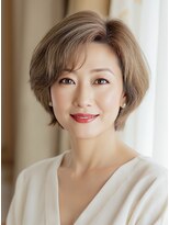 ブロッサム 上尾店(Blossom) 40代50代冬◎白髪ぼかしハイライト×柔ら大人ショート