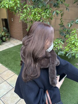 イオエ 西梅田(ioe) ブリーチなしカラー／髪質改善/ミルクティーベージュ/小顔へア