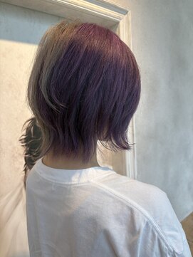 ディプティック ヘアー チェンジ ミュージアム(diptych Hair Change Museum) ショートボブ/ツートーンカラー/パープルカラー/グレージュ