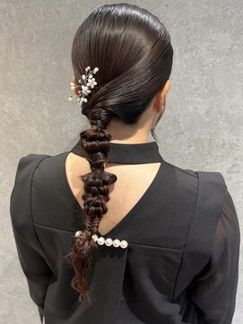 ラミエバイメルト 下北沢(lamie by melt) 花田/結婚式ヘアセットお呼ばれヘアアレンジ編みおろし下北沢
