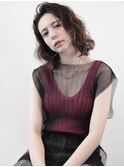 夏くびれヘア黒髪ミディアムハイライトカラー髪質改善丸型卵型