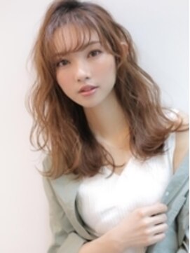 アグ ヘアー カルネ 放出駅前店(Agu hair carnet) 《Agu hair》ウェット質感の束感暖色ミディ