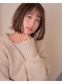 #透明感ベージュ×#揺れボブ×シースルーバング20代30代