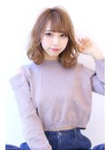 ことりベージュローライト大人かわいい小顔スリークボブ大人ボブ