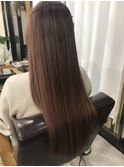 女子力マックスピンクブラウンロング