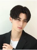 ビジネスセンターパート黒髪韓国マッシュニュアンスパーマ