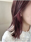 ピンクブラウン☆イヤリングカラーイメチェン外ハネボブ美髪