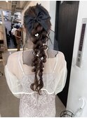 【杏実】ポニーアレンジ 編み下ろし お呼ばれヘア