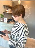ハンサムショート × ベージュ