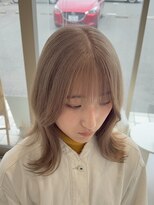 コト 福井大和田店(coto) 福井/ミルクティーベージュ/ダブルカラー/外ハネ/ケアブリーチ
