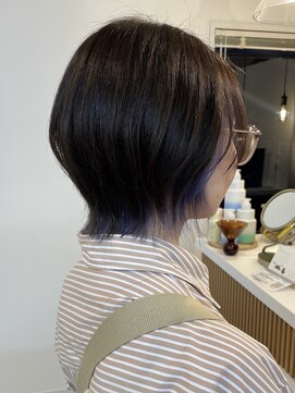 ミルヘアデザイン(mil hair design) ショートヘアー　ブラウンカラー　前髪カット　顔まわり　韓国風