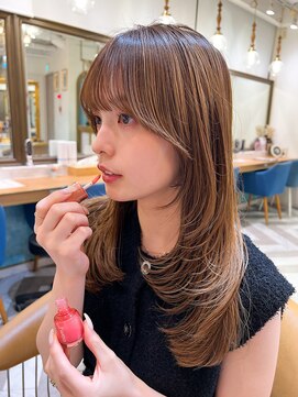 ロンドアベニール 北千住(Lond avenir) オリーブグレー/レイヤーカット/黒髪/マロンベージュ/北千住