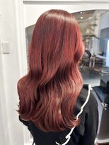 ラレイ ハラジュク(Lalei harajuku)&nbsp;【白石】ブリーチなし赤髪チェリーレッド暖色艶カラーロング