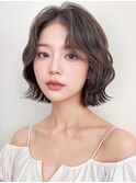暗髪抜け感ウェットヘア前髪パーマこなれボブp120代30代40代
