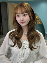 ボタン 熊本(VOTAN)&nbsp;韓国ヘア/レイヤーカット/ヘーゼルベージュ/ダブルカラー