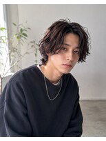 MEN's Baguz MEN'Sカット/ MEN'Sパーマ/ MEN'Sカラー 韓国風ミディアムウルフ×無造作ウェーブパーマ