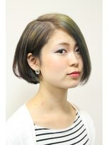 デコヘアー(DECO HAIR) アシンメトリーショートボブ  ピーコックカラー