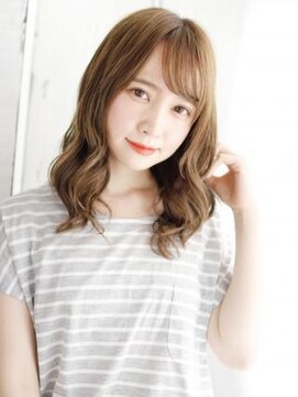 ヘアメイク ナル(hair make nalu) 透け感バングのミックスカールスタイル