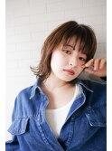 Sungoose カーキグレージュ大人かわいいフェザーバング