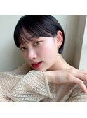 透明感暗髪×束感ショート×シースルーバング×フレンチガーリ－