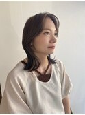 福井 ブリーチなしカラー アッシュベージュ くびれヘア 艶髪