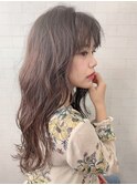 ミルクブラウン/ダークパープル/ナチュラルショート/夏/センター