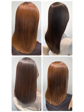 美容室フルール 30代40代髪質改善ココアブラウン艶感ストレート透明感