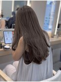 ローレイヤー　グレージュ　ブリーチなし　ハイライト