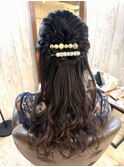大人ハーフアップ