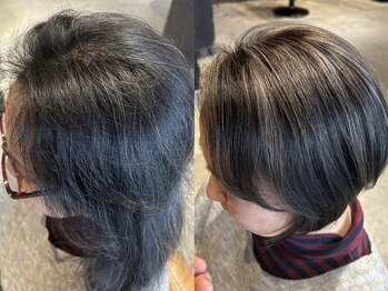 クラン バイ ナチュラル(clan by Natural)の写真/【白髪が気になる方必見！】日常生活に合わせてブリーチ剤・カラー剤で明るさを合わせて白髪を改善◎