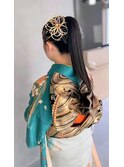 和装お呼ばれヘアセット　ハイポニー