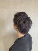 アッシュグレー　ブリーチデザイン　ダブルカラー　シルバー