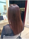 【KON】顔周りレイヤーおくれ毛_秋カラー_美髪レッドブラウン