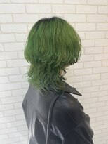 TELA HAIR 志木駅前店【テーラヘアー】【4月4日NEW OPEN(予定)】 癖毛を活かしたパーマ風アレンジ×グリーンカラー【志木駅前】