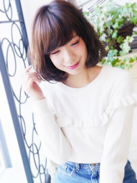 ヘア ジュレ ドゥ(hair jurer deux) 【ヘアジュレドゥ 花井】 揺れふわSweet ☆ミディアムボブ