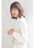 joemi 新宿 ことりベージュと切りっぱなしの透明感ボブ 近江