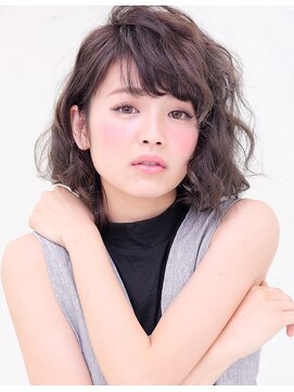 ヘアーズベリー 淡路店(hairs BERRY) BERRY/デザインカラー＿厚めバング＿ローライト＿スリークボブ