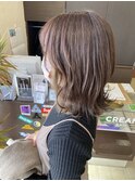 インナーカラー ベージュ ミディアム