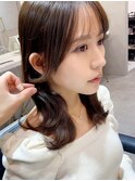 韓国前髪×ショコラアッシュ【新宿/ふんわりカール/髪質改善】