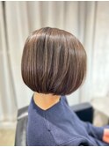 マチルダボブ×パープルブラック白髪ぼかしネイビーグレー代官山