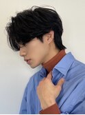 センターパートニュアンスパーマ韓国コンマヘアツーブロック