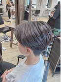 センターパート×前下がりマッシュ